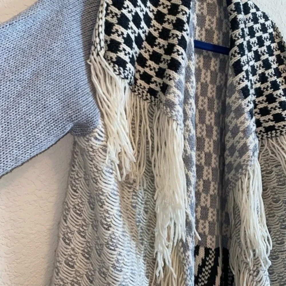 Soprano western wool cardigan waterfall tassel M aztec nashville southwest